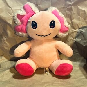 Ideal Toys Direct Large Axolotl Plush Pink Hot Pink Fluffy Gills Stuffed Animal